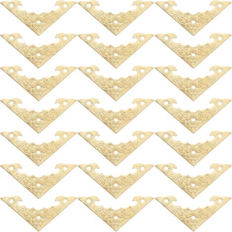 100 protège-coins décoratifs, métal, pour boîtes et armoires