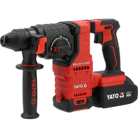 Taladro yato sds+ 18v sin cable 2 baterías 4ah (1/3)