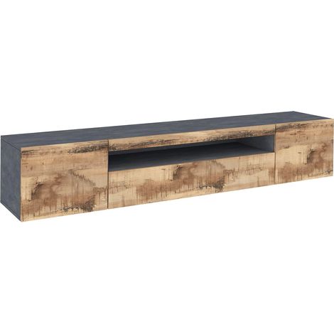 Mobile TV 3 Ante 200x40x36,5 cm Daiquiri Ardesia e Acero Pereira (1/4)