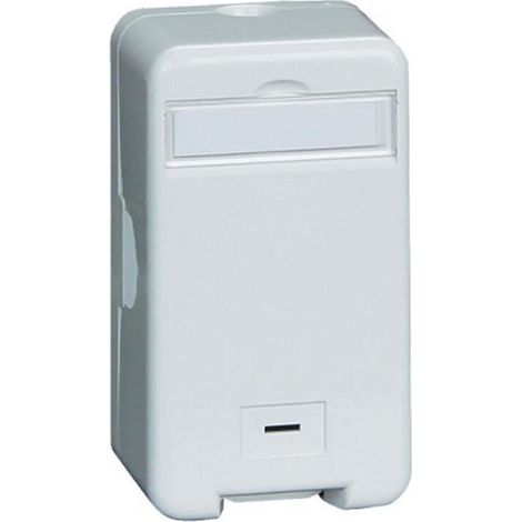 Prise Réseau - 1 Port RJ45 - Montage En Saillie - Compatible CAT 5e CAT 6 CAT 6A - Filtre Anti-poussière - Blanc RAL 9010 - 1 Pièce