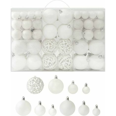 Ensemble de boules de Noel 100 pcs Blanc (1/5)
