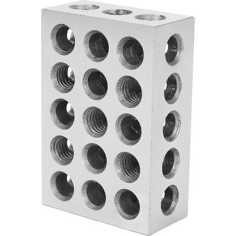 2 blocs en acier trempé 25x50x75 mm, 23 trous, bloc de serrage parallèle, outils de tour, précision 0,005 mm pour machine-outil bs (1/5)