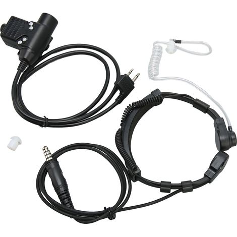 Adaptateur PTT U94 mains libres, câble adaptateur militaire avec micro-cravate et oreillette pour radio Alan de Midland. (1/5)