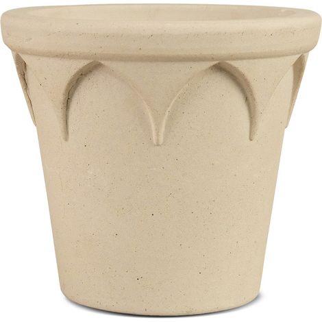 YOSE LIFE Weiße Blumentopf Übertopf 100% natürlichem Töpferton mit Abflussloch Durchmesser 23 cm