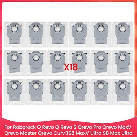 18pcs Dust Bags pour Roborock Q Revo – Q Revo S – Qrevo Pro – Qrevo MaxV – Qrevo Master – Qrevo Curv – S8 MaxV Ultra – S8 Max Ultra (1/4)