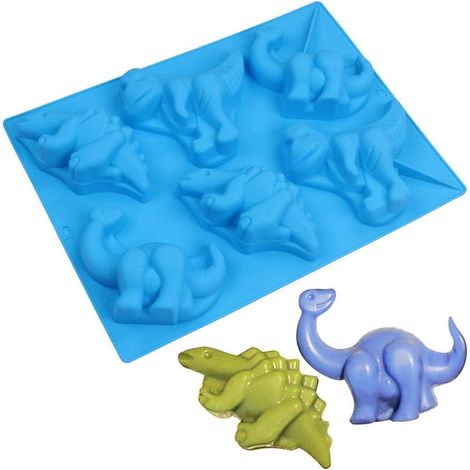 Moule à muffins en silicone de qualité supérieure, moules à gâteaux antiadhésifs en forme de dinosaure pour cupcakes, puddings, glaçons et gelées, moule à gâteau en silicone de haute qualité (1/5)