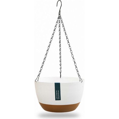 Lot suspendu double chaîne pour plantes, jardinière balcon intérieur avec réservoir auto-absorbant, pot mural design (1/5)