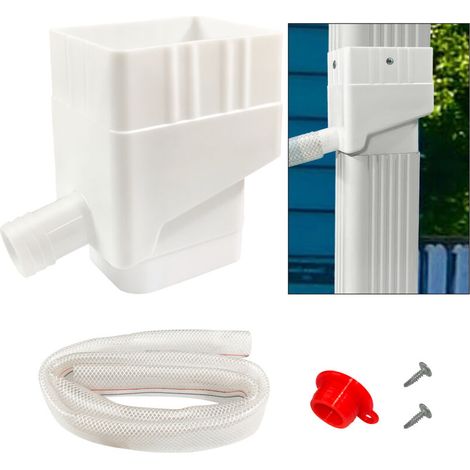 Collecteur d'eau de pluie, kit de dérivation d'eau de pluie professionnel résistant aux UV pour les pelouses extérieures, blanc (1/4)