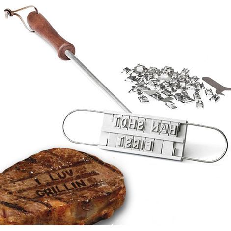 Lot DIY fer à marquer barbecue pour viande, kit outil de grill avec lettres interchangeables (1/5)
