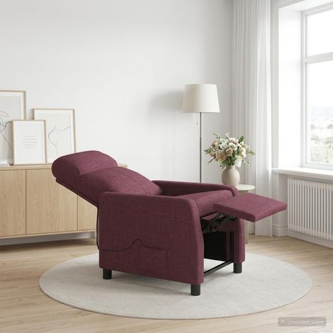 vidaXL Silla de masajes reclinable Morado Tela (1/5)