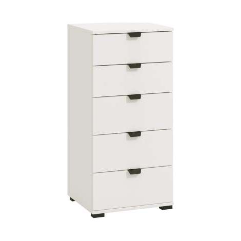 Swiss Cassettiera Bianca 5 Cassetti - Truciolare Melaminico - 45x40x95 cm (1/5)