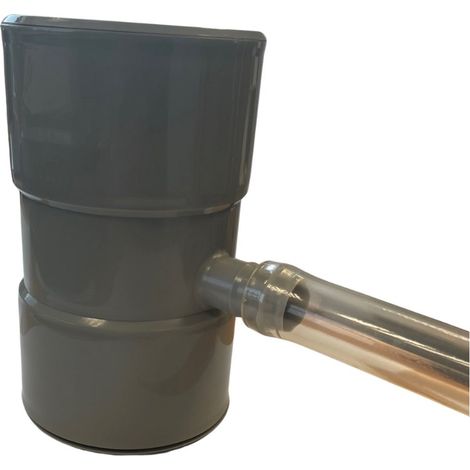 Collecteur de gouttière gris pour récupération d'eau EMP ROTOMOULAGE (1/4)
