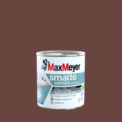 MaxMeyer Smalto Poliuretanico Satinato Cioccolato 0,75 l per Interni Esterni