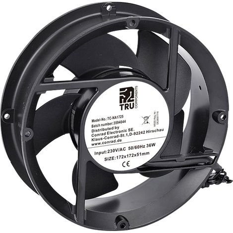 TRU COMPONENTS TC-NA1725 Axiallüfter 230 V/AC 336 m³/h (L x B x H) 172 x 172 x 51 mm