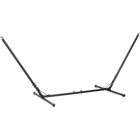 Outsunny – Support pied de hamac réglable – Châssis tubulaire en métal époxy anticorrosion – Charge maximale 120 Kg – Dimensions 3,13-3,88L x 1,09l x 1,16H m