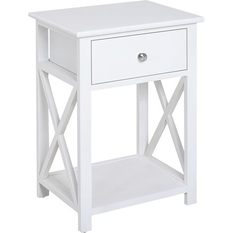 HOMCOM - table de chevet - MDF - 40x30x55cm - Blanc