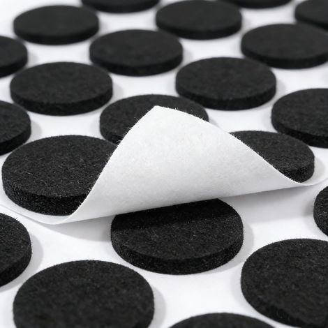 108 Stück große Packung schwarze leitfähige Plüschkreise selbstklebend, 15 mm Plüschbezug, 5 mm dick, Möbelschutz zum Schutz Ihrer Möbel und Böden