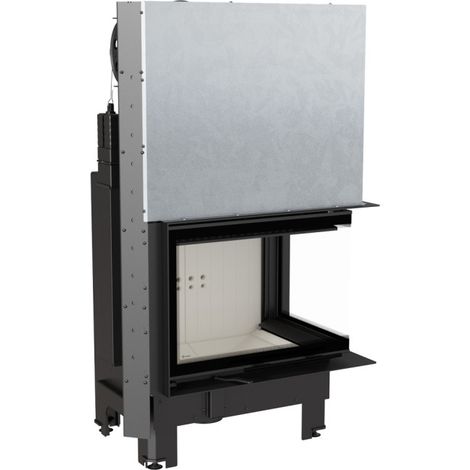 Insert cheminée MBZ 13 BS vitre à droite ouverture relevable + 3 bouches recuperateur (1/5)