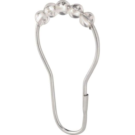 Anneaux de rideau de douche transparents/chromés, 4,2 x 7,4 cm, lot de 12 (1/3)
