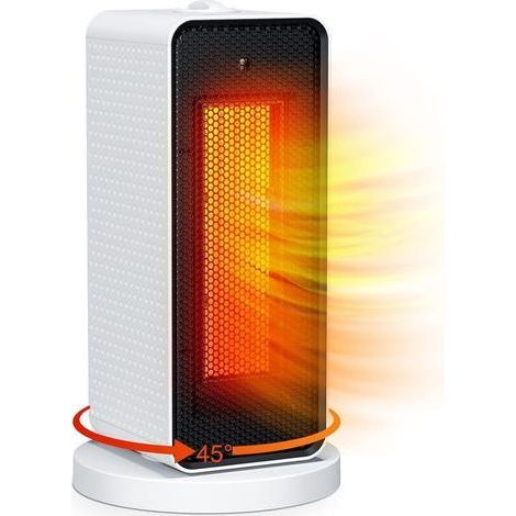 Chauffage Salle de Bain Soufflant 1200W Radiateur Soufflant Salle de Bain PTC 90° Oscillation 6 Modes Température Protection Contre le Basculement et la Surchauffe Pour Salle De Bureau, Salon (1/5)