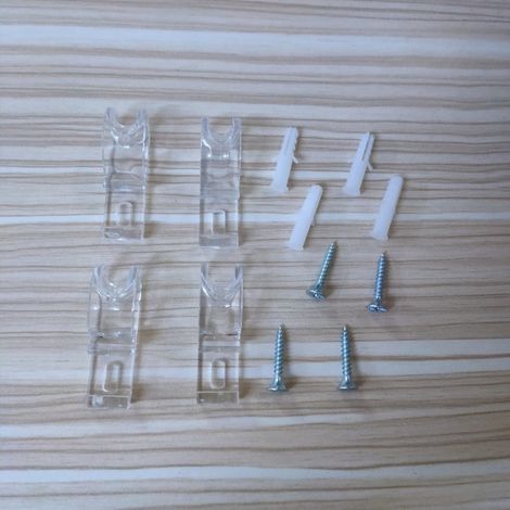 Crochet de fixation à un trou avec chaînette perlée, vis et bouchon en caoutchouc pour stores enrouleurs et rideaux, crochets de positionnement en cristal transparent (10 pièces) (1/5)