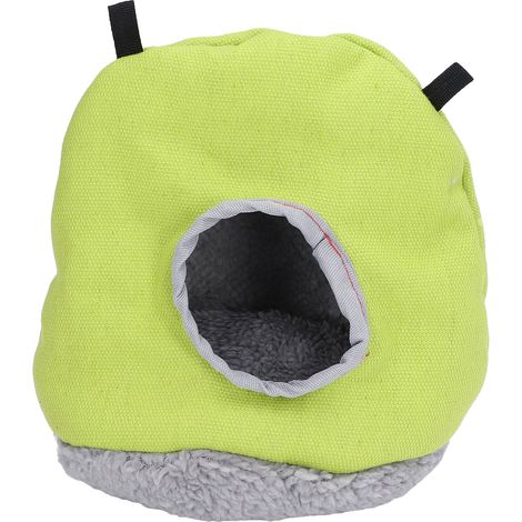 Nichoir rond et chaud en peluche douce, peu encombrant, facile à nettoyer et sûr pour les perroquets (vert). (1/5)