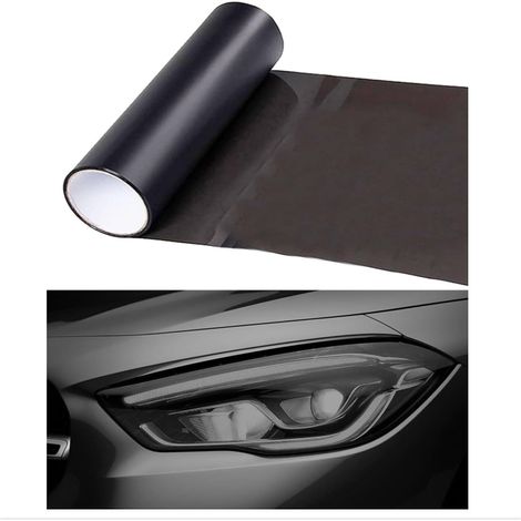 (noir clair)1 rouleau de film pour phares, film teinté pour feux arrières de voiture, film de protection noir clair,découpable, autocollant phares,film vinyle teinté, phares antibrouillard (1/5)