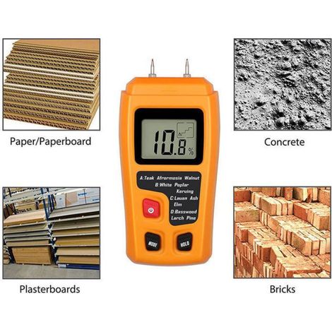 Testeur d'humidité bois - Précision ±0,5 % - Écran LCD HD - Adapté à 50 essences de bois (1/4)