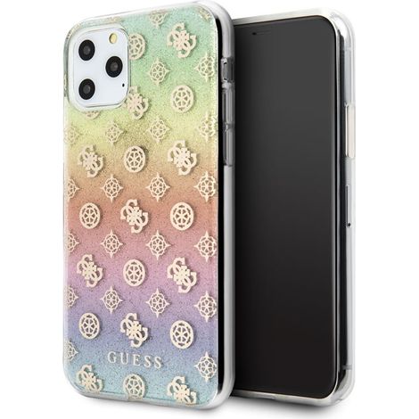 Coque rigide multicolore Guess GUHCN58PEOML pour iPhone 11 Pro, motif pivoine irisée 4G (1/4)