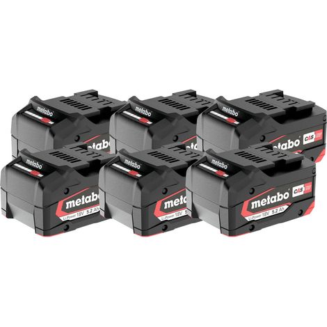 Paquete de 6 baterias Li-Ion 18V 5,2Ah METABO - 625152000 (1/3)