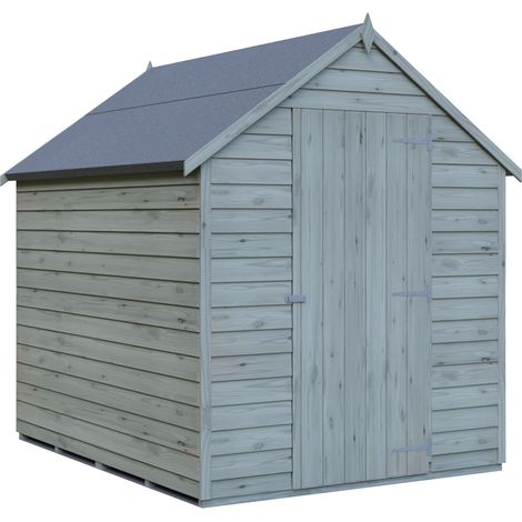 Overlap 7 x 5 Feet Pressure Treated Value Range Shed Single Door