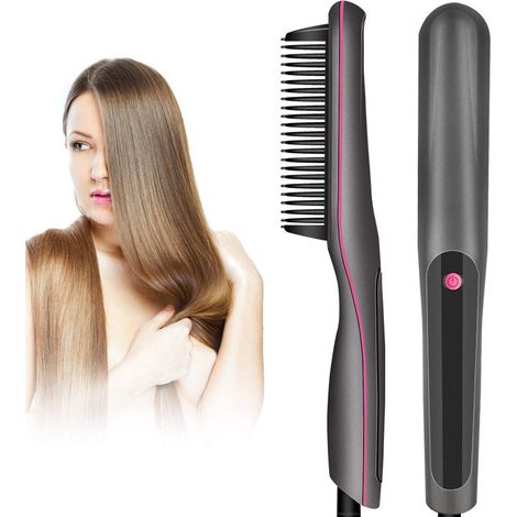 Lisseur à cheveux, lisseur à barbe, brosse chauffante ionique à chauffage rapide