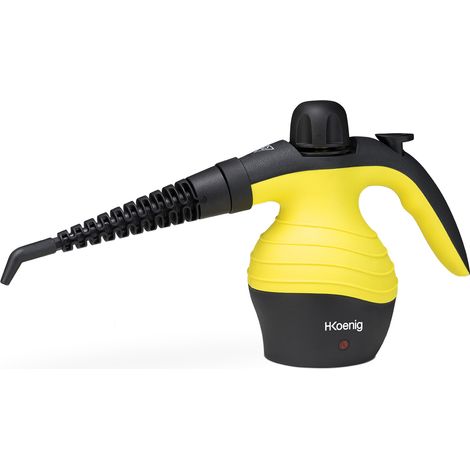 HKoenig NV60 Limpiador A Vapor Compacto, Vaporeta 1000W, 4,2 Bares, Capacidad de Agua de 350 ml, Plástico, Amarillo (1/6)