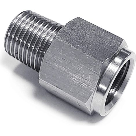 Adaptateur réducteur en acier inoxydable pour manomètre de pression d'huile automobile, adaptateur évasé 1/8NPT vers M10x1.0 (1/4)