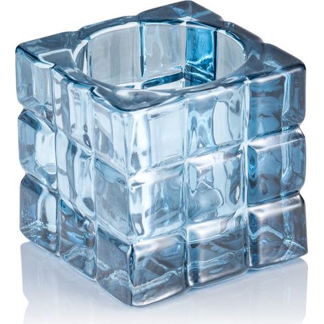 Bougeoir Cube Steel Blue 6,5 x 6,5 cm verre YUYU - Was Germany (1/2)