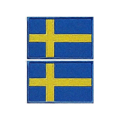 2er-Pack Schweden-Flaggen-Aufnäher, gestickte Aufnäher mit schwedischen Flaggen, militärische taktische Aufnäher für Kleidung, Hüte, Rucksäcke, Pride-Dekorationen
