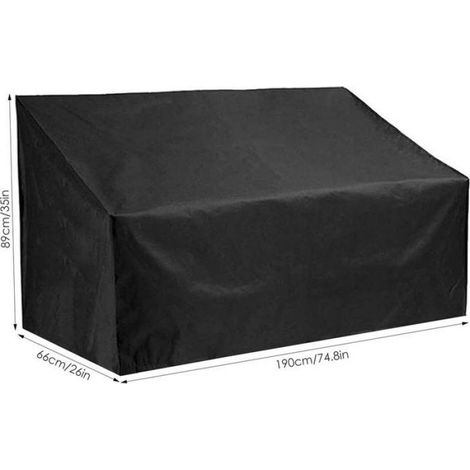 Housse de Banc - Tissu Oxford 210D Revêtu Argent UV - Protection Extérieure Contre Pluie Vent UV Poussière - Pour Bancs Jardin 4 Places - 1 Pièce (1/5)