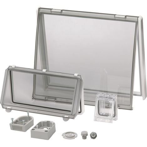 Fibox L 24 II 3730776 Sichtfenster Deckel Transparent, mit Scharnier (L x B) 248 mm x 218 mm Polycar
