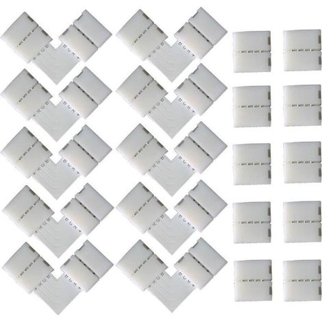 Bande lumineuse à LED 5050RGB connecteur d'angle de type L à 4 broches à boucle indirecte moyenne sans soudure