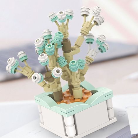 Blocs de construction pour plantes, série bonsaï, fleurs décoratives en plastique coloré à monter soi-même, collection botanique, présentoir, sac coloré Starlight (1/5)