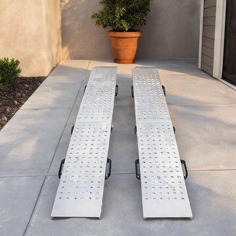 Rampe de chargement pour véhicule pliable 180 x 25,5 x 6,5 cm (1/5)