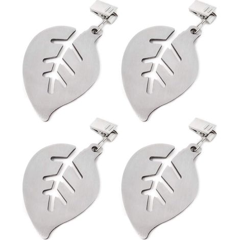 BEBUSINGOTO Poids de nappe en acier inoxydable, 4 pièces, Clips métalliques pour la maison et l'extérieur (1/5)