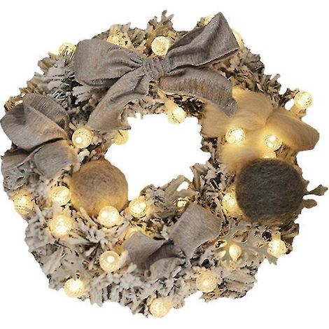 30 cm große künstliche Rattan-Weihnachtsgirlande mit LED-Beleuchtung (1/5)