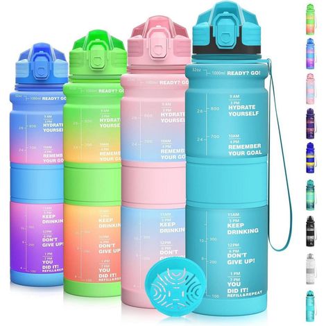 Trinkflasche Kinder Auslaufsicher BPA frei Tritan 1000 ml Hellblau (1/5)