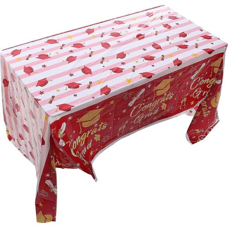 Nappe décorative rouge pour remise de diplômes, facile à nettoyer, en PE, idéale pour les fêtes. (1/4)