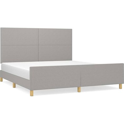 Maison Exclusive - Cadre de lit sans matelas gris clair 180x200 cm tissu (1/5)