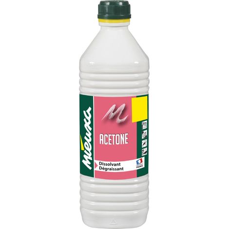 Acétone 1L – Solvant pour peinture et vernis – Élimination rapide des taches – Nettoyage surfaces vitrées – Mieuxa