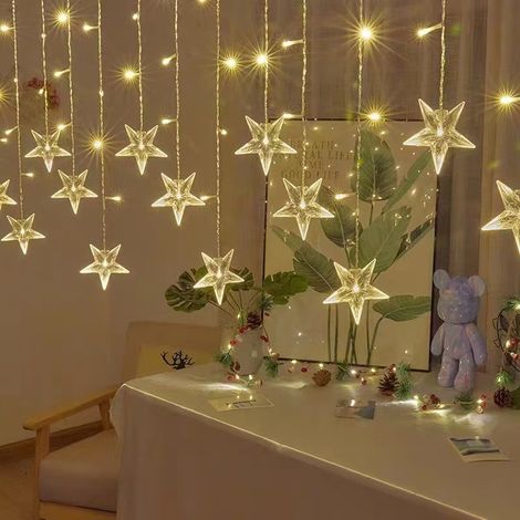 4 Meter lange LED-Lichterkette mit 19 LEDs, Schneeflocken-Design, zum Einstecken, für Weihnachten, Hochzeiten, Partys und den Innenbereich