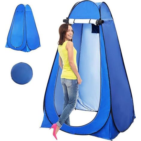 Tente de Douche Pop Up Toilette Cabinet Rangement Camping Abri de Plein Air Toilettes extérieures instantanées Camping Plage (1/5)