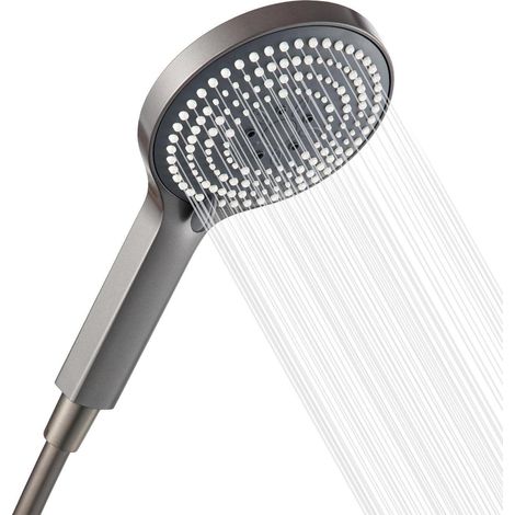 Duschkopf Brausekopf und Schlauch 1,6m Geb&xFCrstetes Schwarzchrom (1/5)